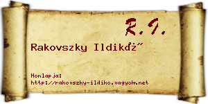 Rakovszky Ildikó névjegykártya